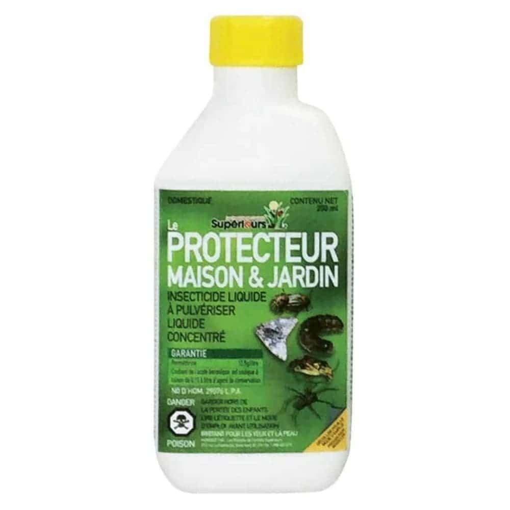 Insecticide liquide pour jardin et maison, efficace contre les nuisibles.